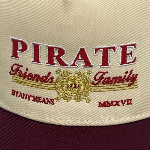 Pirate Worldwide Friends & Family Baseball Cap Hat 2022 Cream/Red By Any Means - Picture 2 of 5